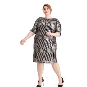 NWT R & M Richards Matte Sequin Bodycon Dress